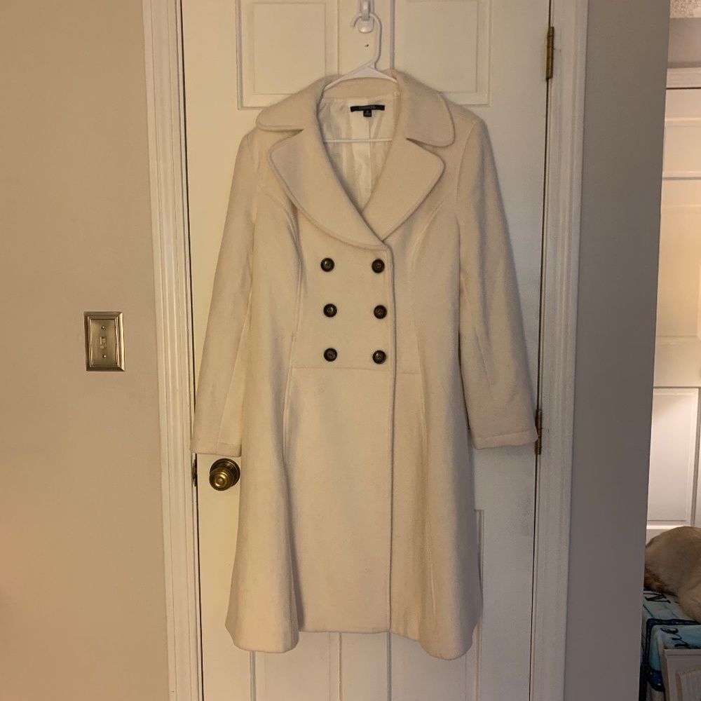 Chadwick’s long Cream Colored Wool Blend Coat. Lined. Size 12